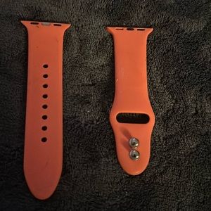 Gently used orange band for an Apple Watch purchased on Amazon.com.